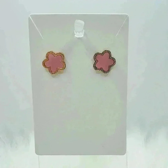 Chrystelle Pink Flower Necklace & Earring Set - Picture 7 of 7